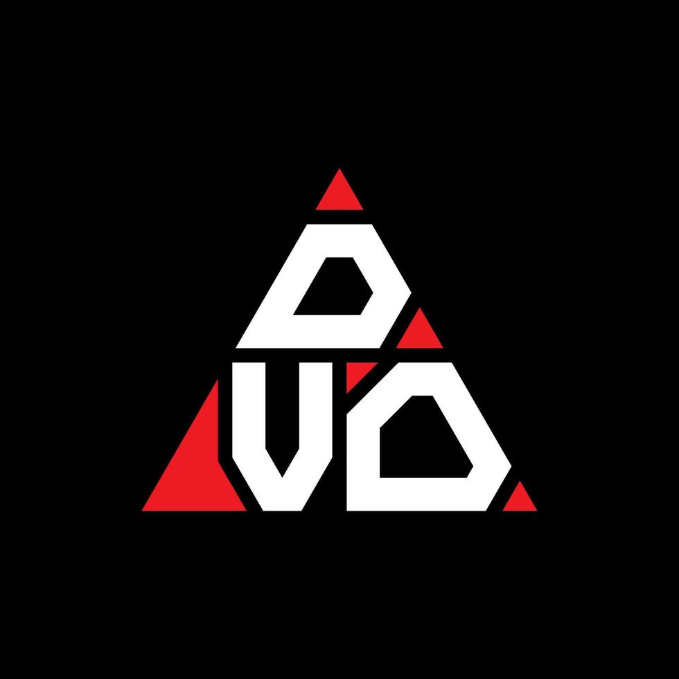 diseño de logotipo de letra triangular dvo con forma de triángulo. monograma de diseño de logotipo de triángulo dvo. plantilla de logotipo de vector de triángulo dvo con color rojo. logotipo triangular dvo logotipo simple, elegante y lujoso.