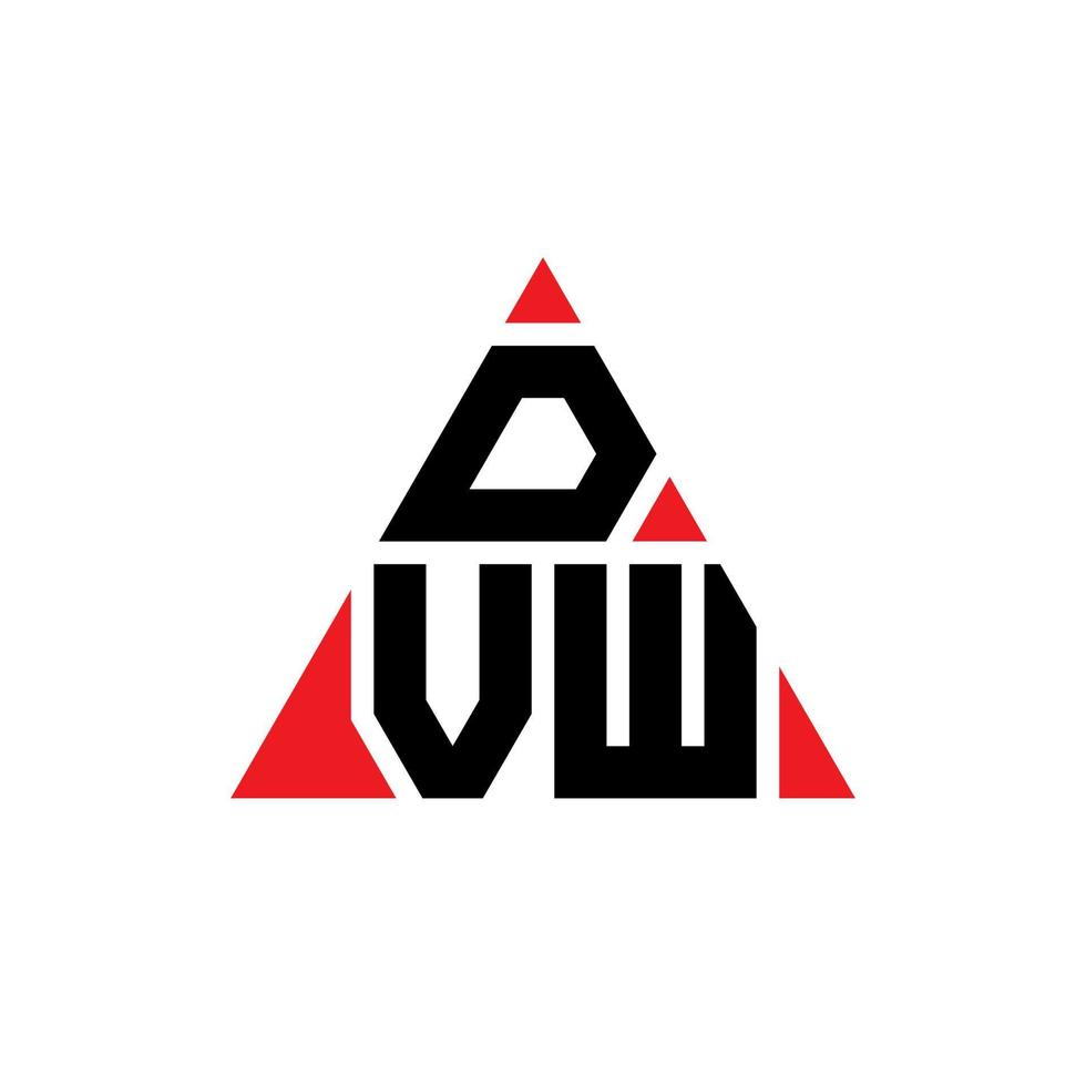 Diseño de logotipo de letra triangular dvw con forma de triángulo. monograma de diseño de logotipo de triángulo dvw. plantilla de logotipo de vector de triángulo dvw con color rojo. logotipo triangular dvw logotipo simple, elegante y lujoso.