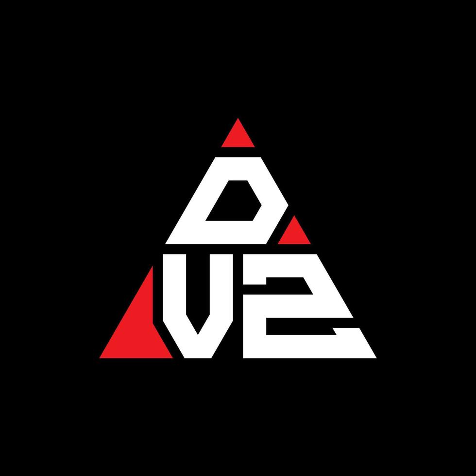Diseño de logotipo de letra triangular dvz con forma de triángulo. monograma de diseño del logotipo del triángulo dvz. plantilla de logotipo de vector de triángulo dvz con color rojo. logotipo triangular dvz logotipo simple, elegante y lujoso.