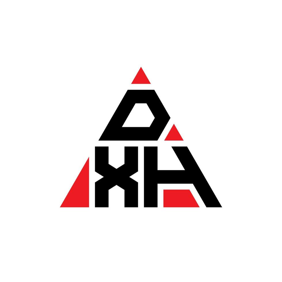 diseño de logotipo de letra triangular dxh con forma de triángulo. monograma de diseño del logotipo del triángulo dxh. plantilla de logotipo de vector de triángulo dxh con color rojo. logotipo triangular dxh logotipo simple, elegante y lujoso.