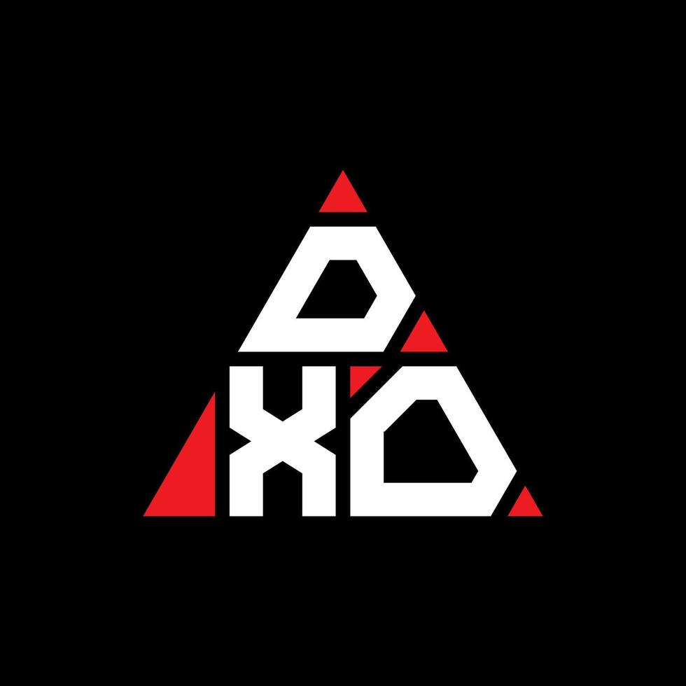 DXO triangle letter logo design with triangle shape. DXO triangle logo design monogram. DXO triangle vector logo template with red color. DXO triangular logo Simple, Elegant, and Luxurious Logo.