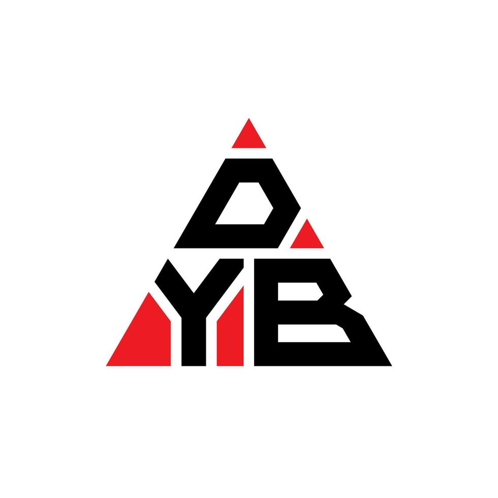 diseño de logotipo de letra de triángulo dyb con forma de triángulo. monograma de diseño de logotipo de triángulo dyb. plantilla de logotipo de vector de triángulo dyb con color rojo. logo triangular dyb logo simple, elegante y lujoso.