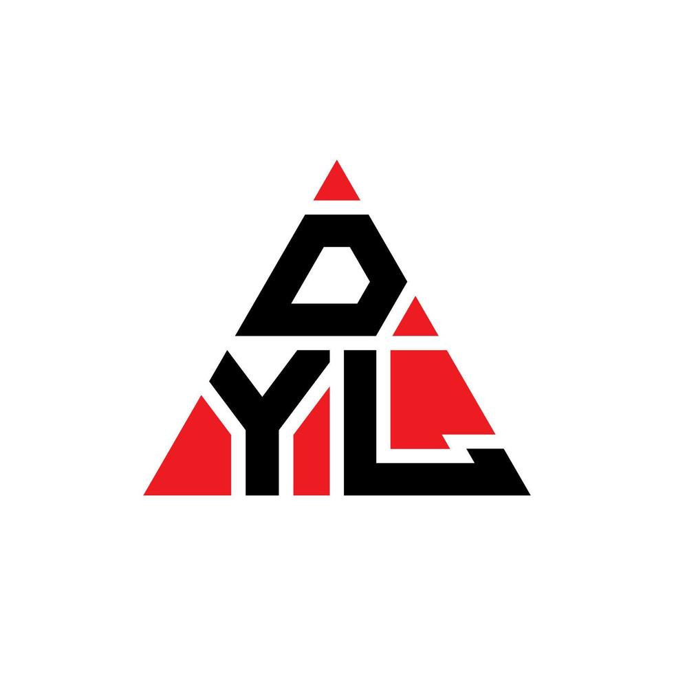 diseño de logotipo de letra de triángulo dyl con forma de triángulo. monograma de diseño de logotipo de triángulo dyl. plantilla de logotipo de vector de triángulo dyl con color rojo. logo triangular de dyl logo simple, elegante y lujoso.