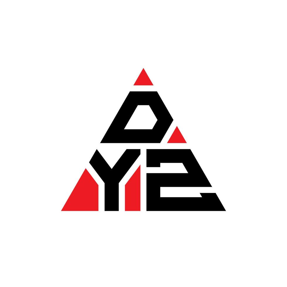 diseño de logotipo de letra de triángulo dyz con forma de triángulo. monograma de diseño del logotipo del triángulo dyz. plantilla de logotipo de vector de triángulo dyz con color rojo. logotipo triangular dyz logotipo simple, elegante y lujoso.