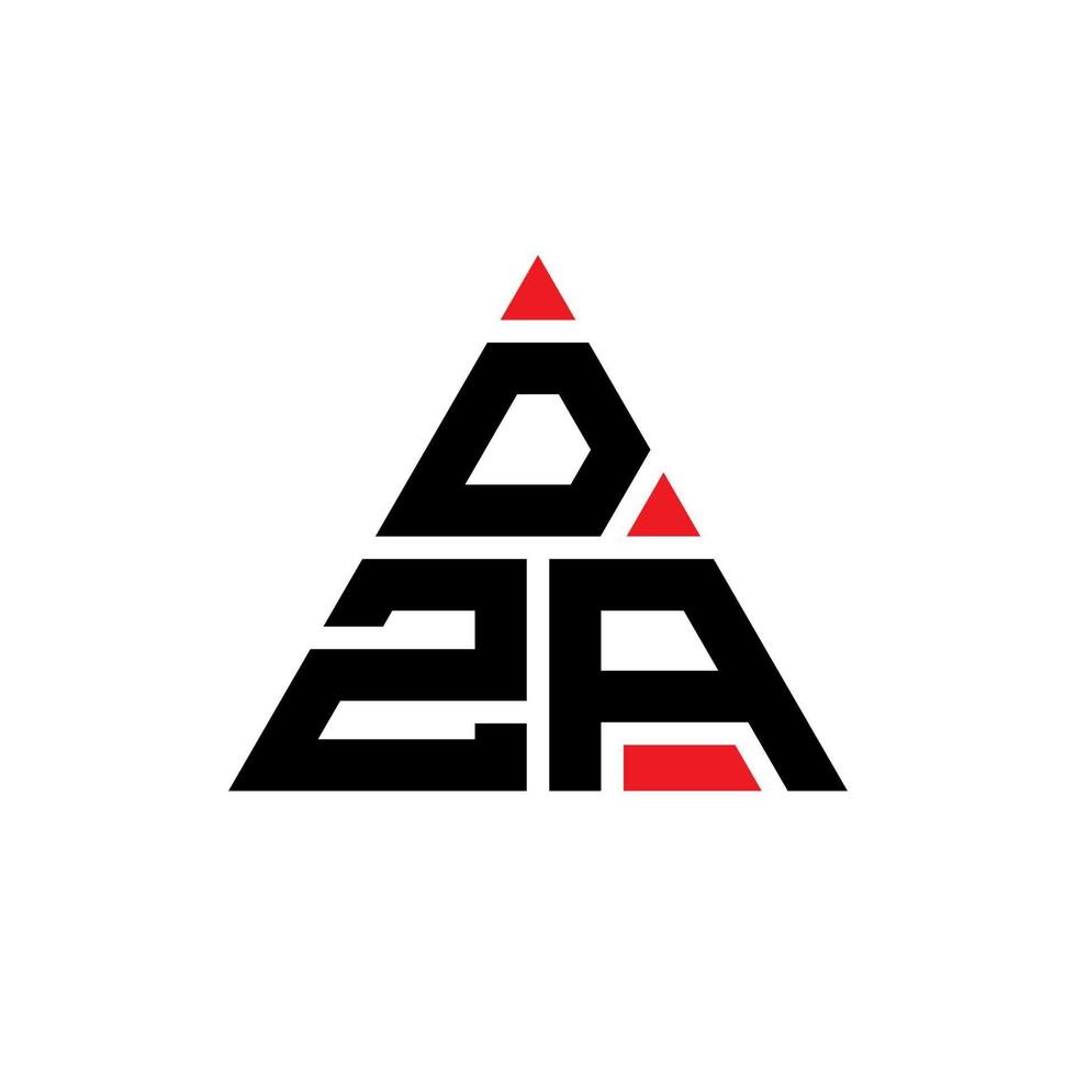 diseño de logotipo de letra de triángulo dza con forma de triángulo. monograma de diseño del logotipo del triángulo dza. plantilla de logotipo de vector de triángulo dza con color rojo. logo triangular dza logo simple, elegante y lujoso.