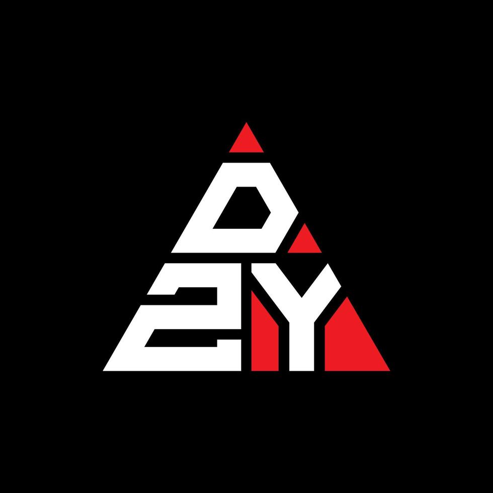 diseño de logotipo de letra de triángulo dzy con forma de triángulo. monograma de diseño de logotipo de triángulo dzy. plantilla de logotipo de vector de triángulo dzy con color rojo. logotipo triangular dzy logotipo simple, elegante y lujoso.