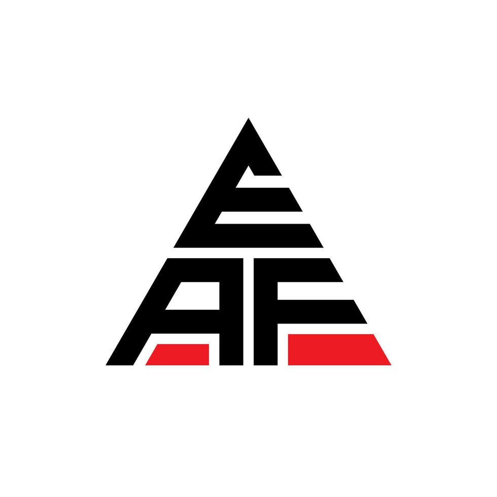 diseño de logotipo de letra triangular eaf con forma de triángulo. monograma de diseño de logotipo de triángulo eaf. plantilla de logotipo de vector de triángulo eaf con color rojo. logotipo triangular eaf logotipo simple, elegante y lujoso.