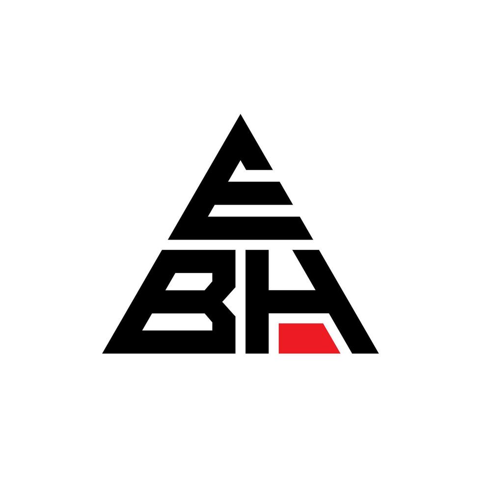 Diseño de logotipo de letra triangular ebh con forma de triángulo. monograma de diseño del logotipo del triángulo ebh. plantilla de logotipo de vector de triángulo ebh con color rojo. logotipo triangular ebh logotipo simple, elegante y lujoso.