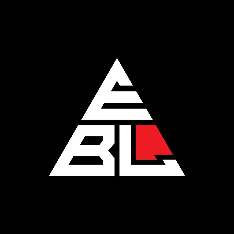 EBL triangle letter logo design with triangle shape. EBL triangle logo design monogram. EBL triangle vector logo template with red color. EBL triangular logo Simple, Elegant, and Luxurious Logo.