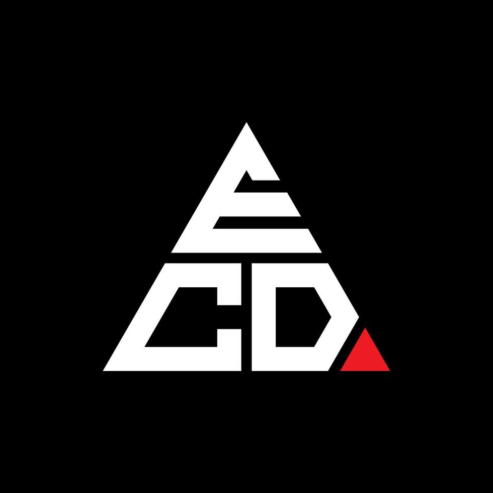 diseño de logotipo de letra triangular ecd con forma de triángulo. monograma de diseño del logotipo del triángulo ecd. plantilla de logotipo de vector de triángulo ecd con color rojo. logotipo triangular ecd logotipo simple, elegante y lujoso.