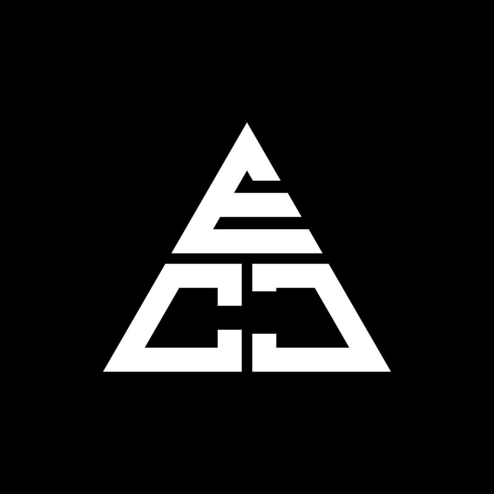 diseño de logotipo de letra triangular ecj con forma de triángulo. monograma de diseño del logotipo del triángulo ecj. plantilla de logotipo de vector de triángulo ecj con color rojo. logotipo triangular ecj logotipo simple, elegante y lujoso.