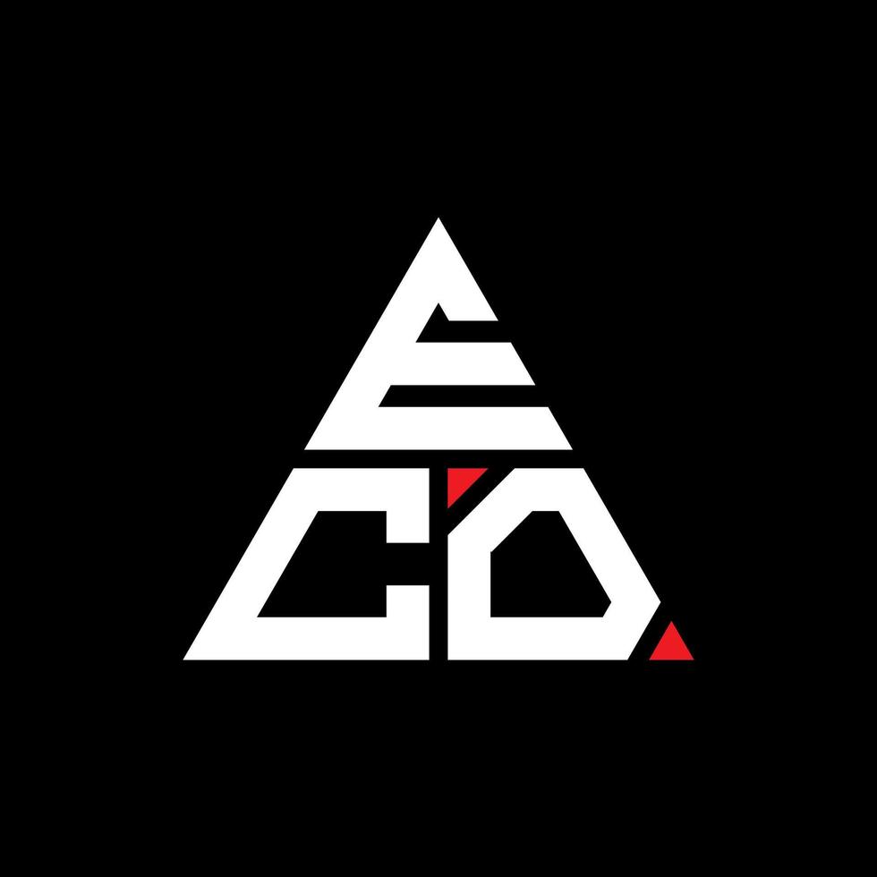 diseño de logotipo de letra de triángulo ecológico con forma de triángulo. monograma de diseño de logotipo de triángulo ecológico. plantilla de logotipo de vector de triángulo ecológico con color rojo. logo eco triangular logo simple, elegante y lujoso.