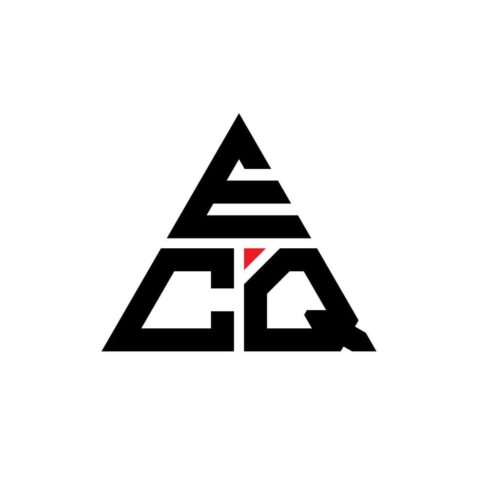 diseño de logotipo de letra triangular ecq con forma de triángulo. monograma de diseño del logotipo del triángulo ecq. plantilla de logotipo de vector de triángulo ecq con color rojo. logotipo triangular ecq logotipo simple, elegante y lujoso.