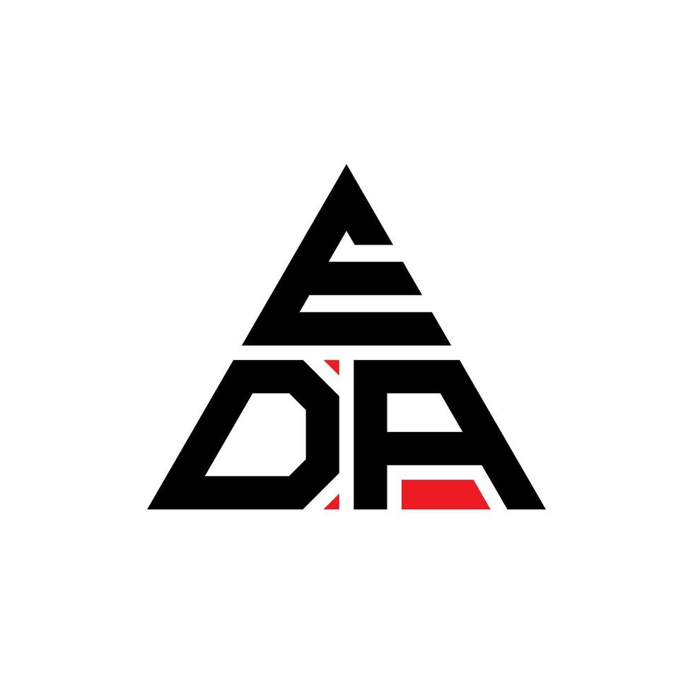 diseño de logotipo de letra triangular eda con forma de triángulo. monograma de diseño del logotipo del triángulo eda. plantilla de logotipo de vector de triángulo eda con color rojo. logotipo triangular eda logotipo simple, elegante y lujoso.