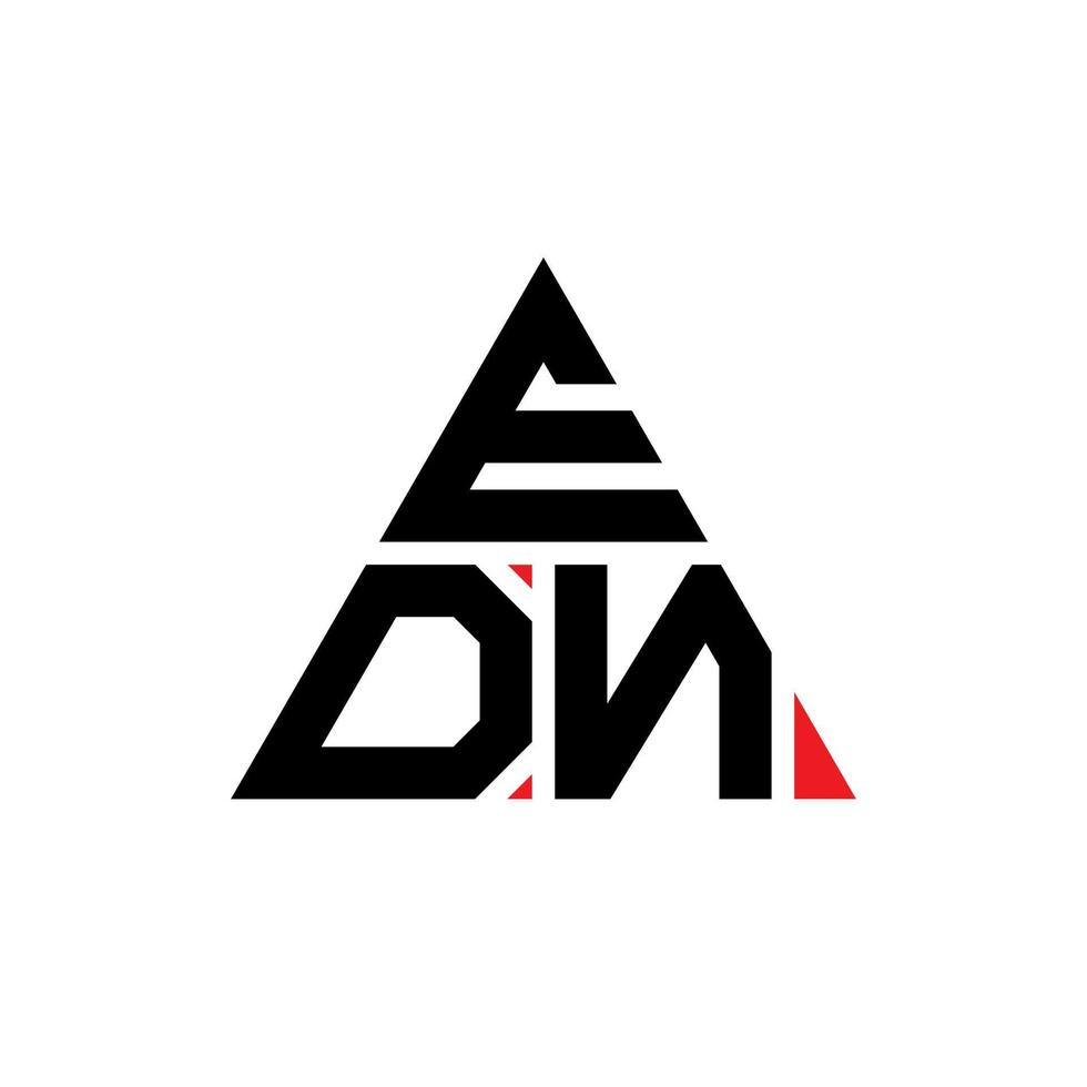 diseño de logotipo de letra de triángulo edn con forma de triángulo. monograma de diseño del logotipo del triángulo edn. plantilla de logotipo de vector de triángulo edn con color rojo. logotipo triangular de edn logotipo simple, elegante y lujoso.