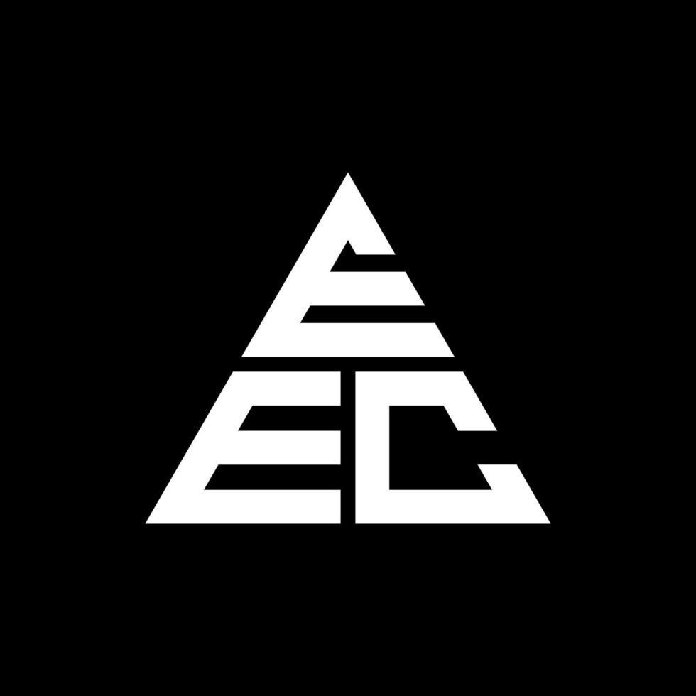 diseño de logotipo de letra triangular eec con forma de triángulo. monograma de diseño del logotipo del triángulo eec. plantilla de logotipo de vector de triángulo eec con color rojo. logotipo triangular eec logotipo simple, elegante y lujoso.