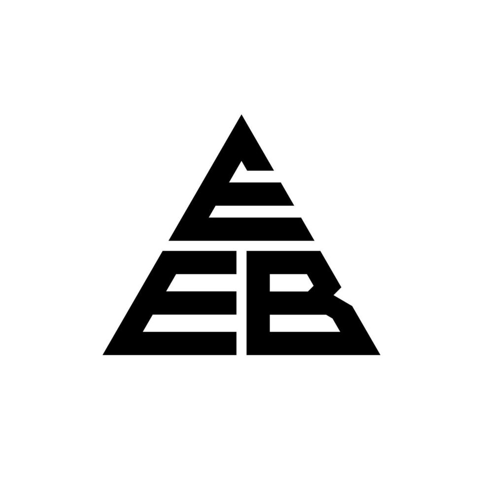 diseño de logotipo de letra triangular eeb con forma de triángulo. monograma de diseño del logotipo del triángulo eeb. plantilla de logotipo de vector de triángulo eeb con color rojo. logotipo triangular eeb logotipo simple, elegante y lujoso.