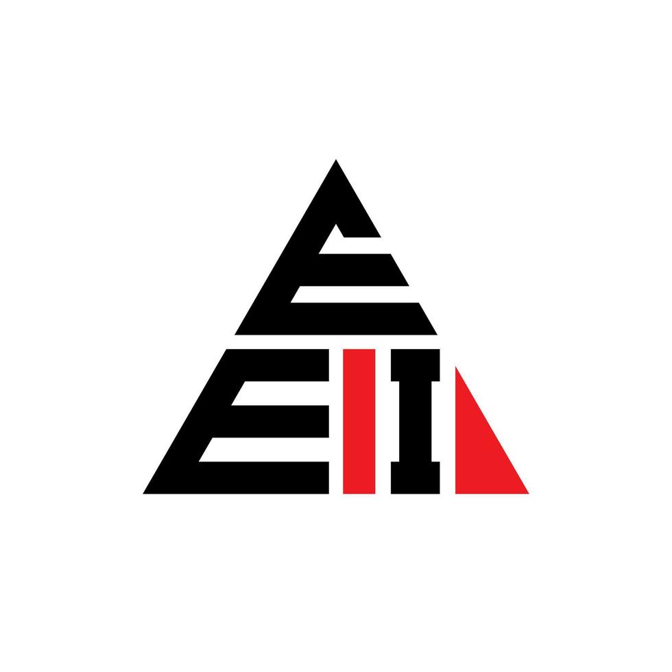 EEI triangle letter logo design with triangle shape. EEI triangle logo design monogram. EEI triangle vector logo template with red color. EEI triangular logo Simple, Elegant, and Luxurious Logo.