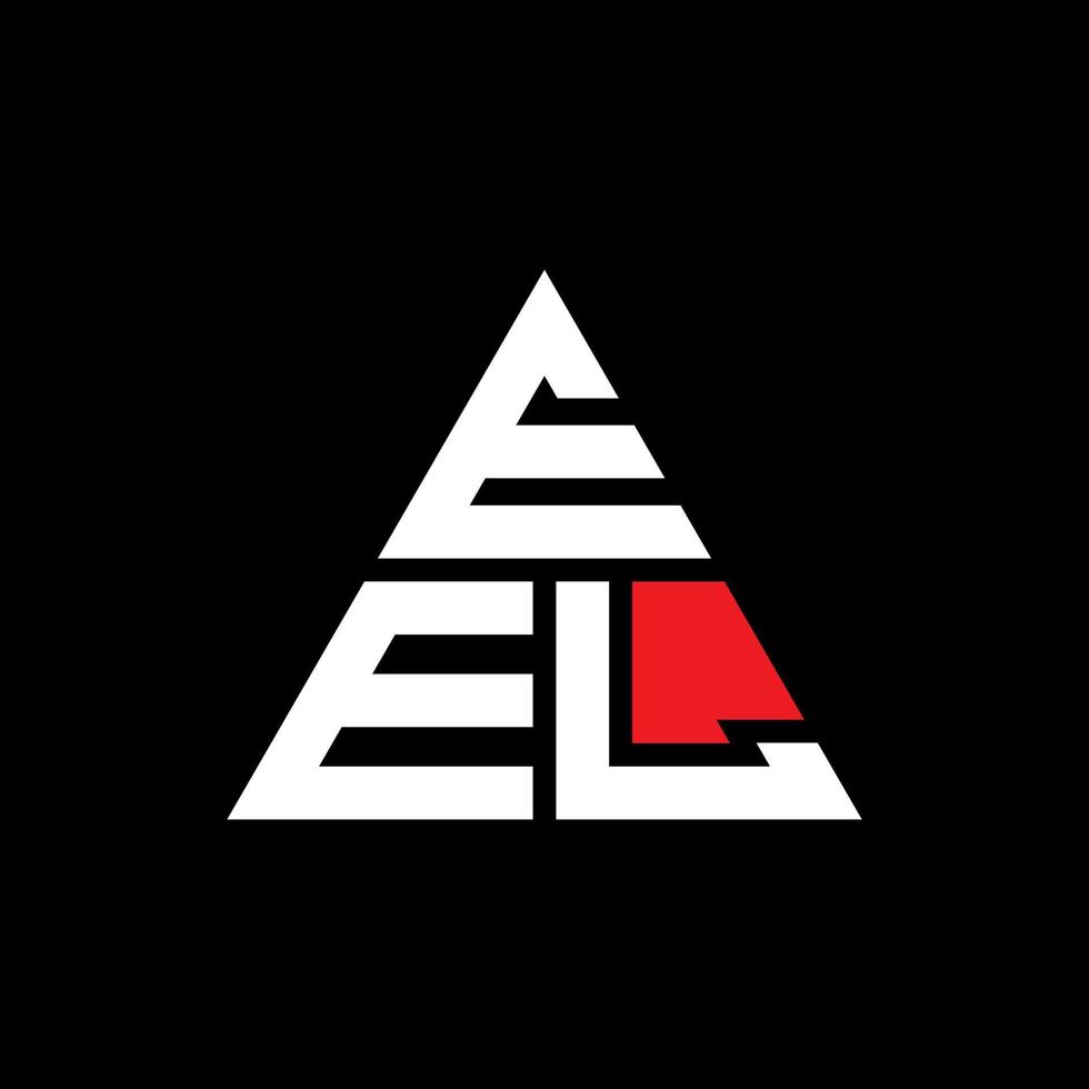 EEL triangle letter logo design with triangle shape. EEL triangle logo design monogram. EEL triangle vector logo template with red color. EEL triangular logo Simple, Elegant, and Luxurious Logo.