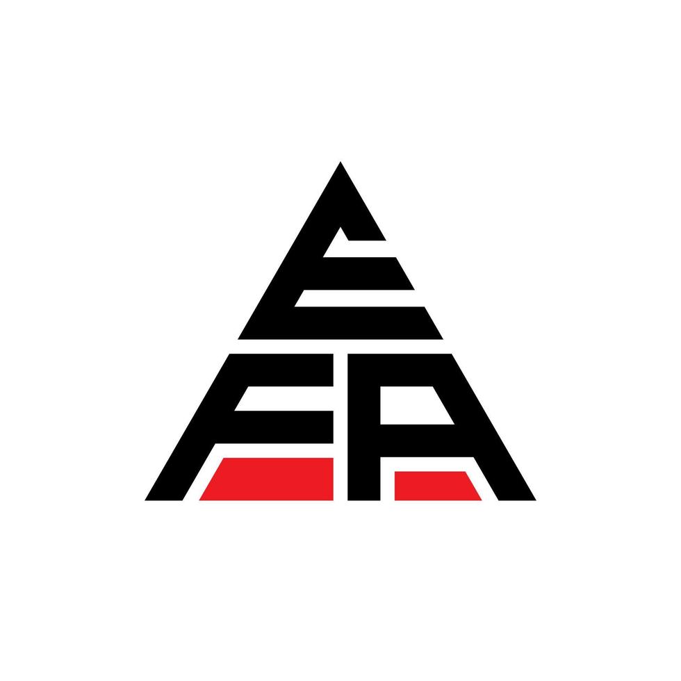 diseño de logotipo de letra triangular efa con forma de triángulo. monograma de diseño del logotipo del triángulo efa. plantilla de logotipo de vector de triángulo efa con color rojo. logotipo triangular efa logotipo simple, elegante y lujoso.