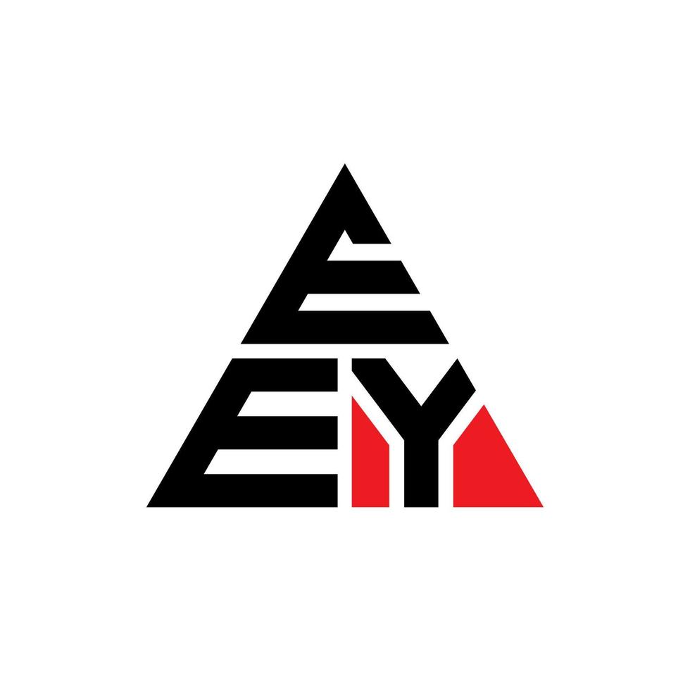 EEY triangle letter logo design with triangle shape. EEY triangle logo design monogram. EEY triangle vector logo template with red color. EEY triangular logo Simple, Elegant, and Luxurious Logo.
