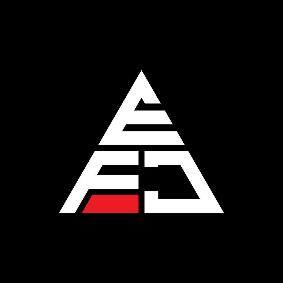 EFJ triangle letter logo design with triangle shape. EFJ triangle logo design monogram. EFJ triangle vector logo template with red color. EFJ triangular logo Simple, Elegant, and Luxurious Logo.
