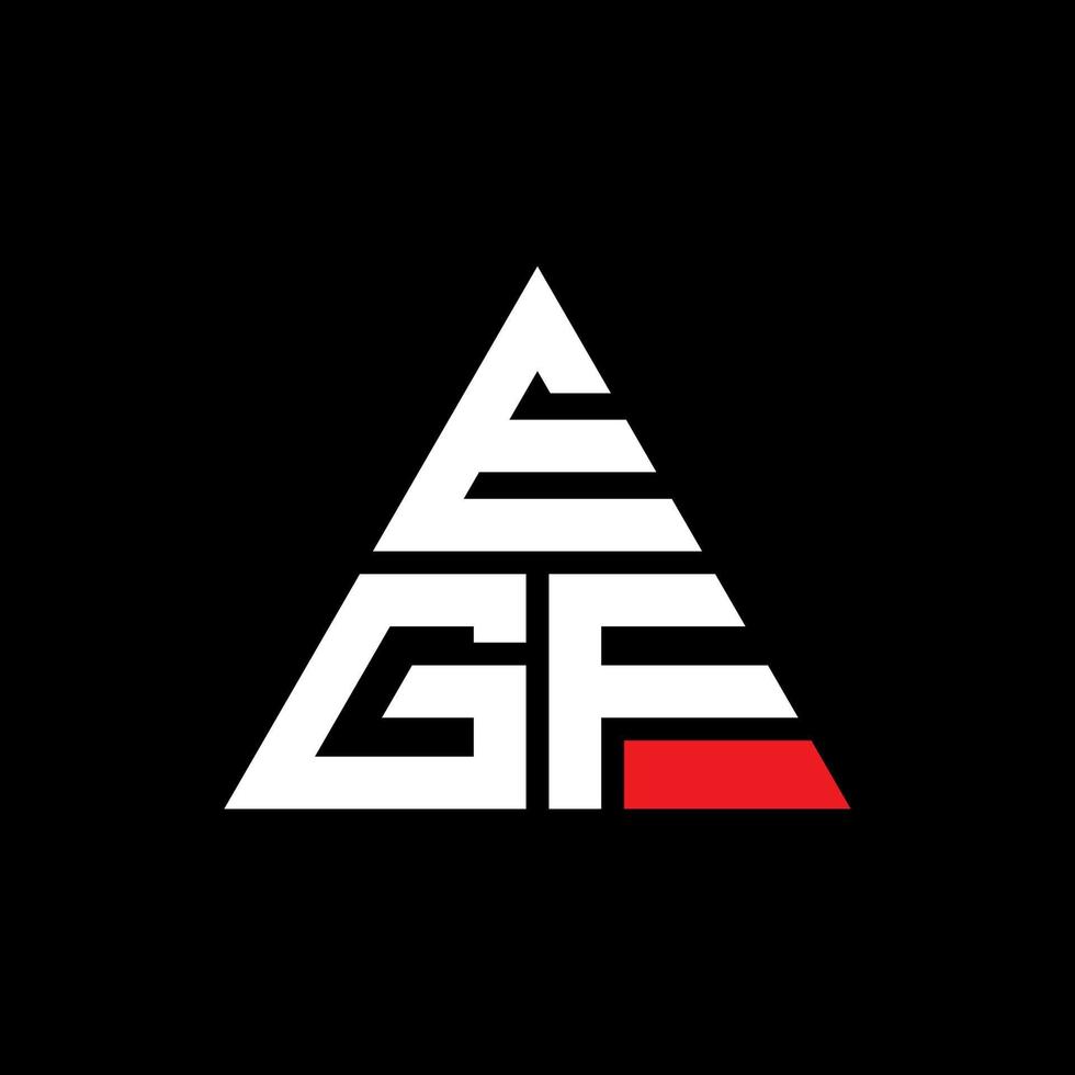diseño de logotipo de letra de triángulo egf con forma de triángulo. monograma de diseño de logotipo de triángulo egf. plantilla de logotipo de vector de triángulo egf con color rojo. logo triangular egf logo simple, elegante y lujoso.