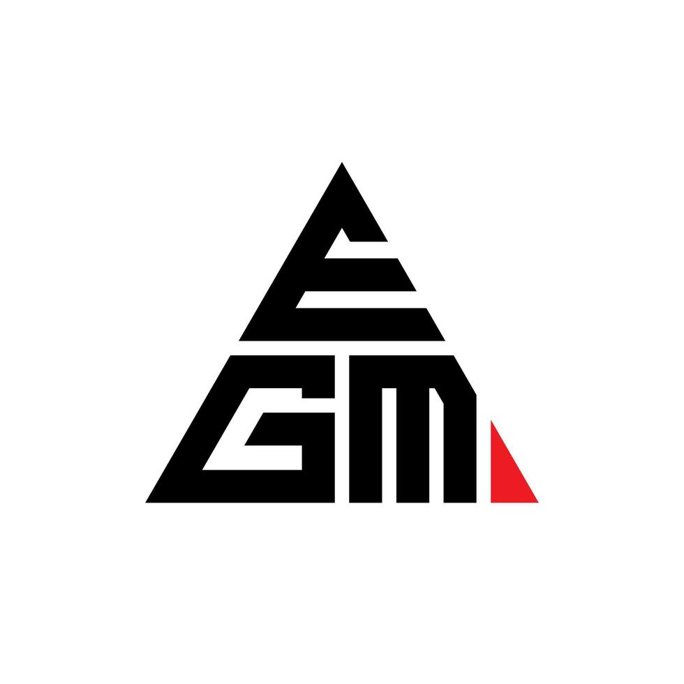 EGM triangle letter logo design with triangle shape. EGM triangle logo design monogram. EGM triangle vector logo template with red color. EGM triangular logo Simple, Elegant, and Luxurious Logo.