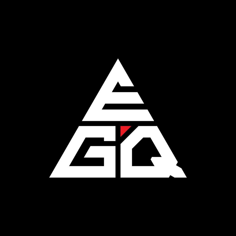 EGQ triangle letter logo design with triangle shape. EGQ triangle logo design monogram. EGQ triangle vector logo template with red color. EGQ triangular logo Simple, Elegant, and Luxurious Logo.