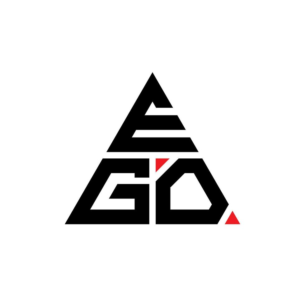 diseño de logotipo de letra de triángulo de ego con forma de triángulo. monograma de diseño del logotipo del triángulo del ego. plantilla de logotipo de vector de triángulo de ego con color rojo. logo triangular ego logo simple, elegante y lujoso.