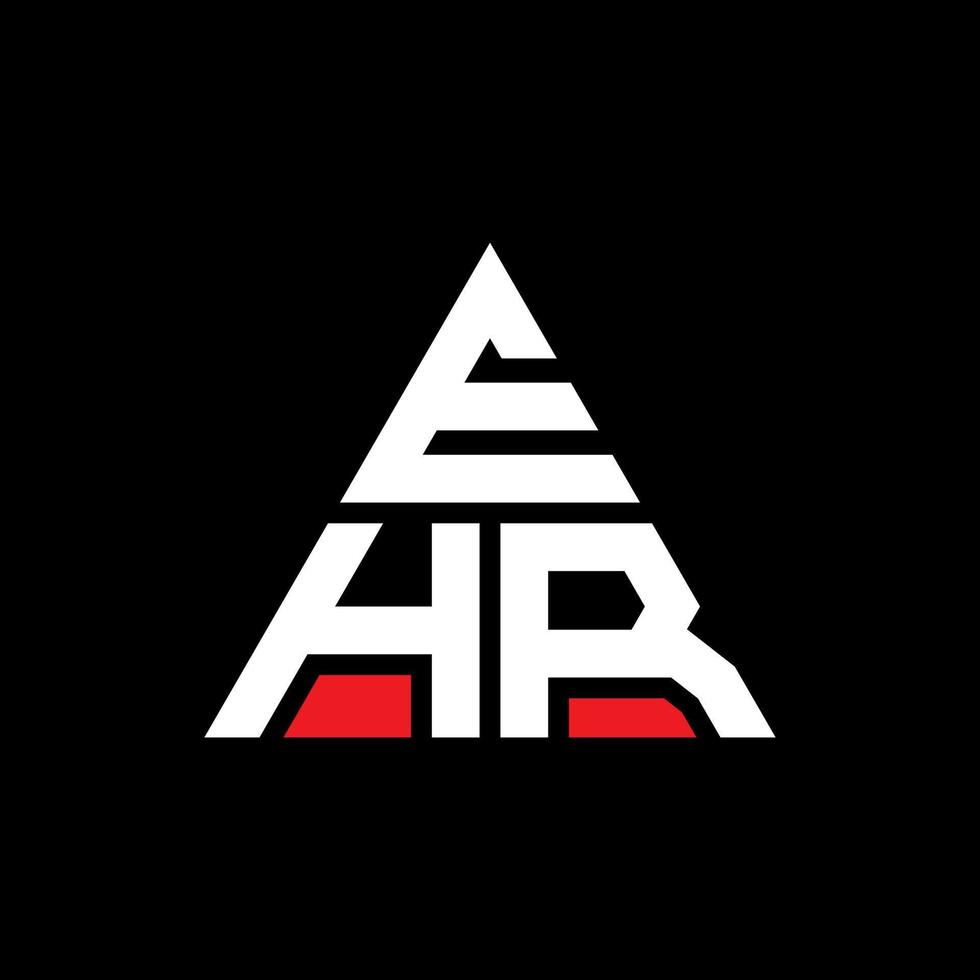 EHR triangle letter logo design with triangle shape. EHR triangle logo design monogram. EHR triangle vector logo template with red color. EHR triangular logo Simple, Elegant, and Luxurious Logo.