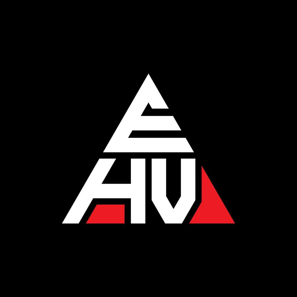 diseño de logotipo de letra triangular ehv con forma de triángulo. monograma de diseño del logotipo del triángulo ehv. plantilla de logotipo de vector de triángulo ehv con color rojo. logotipo triangular ehv logotipo simple, elegante y lujoso.