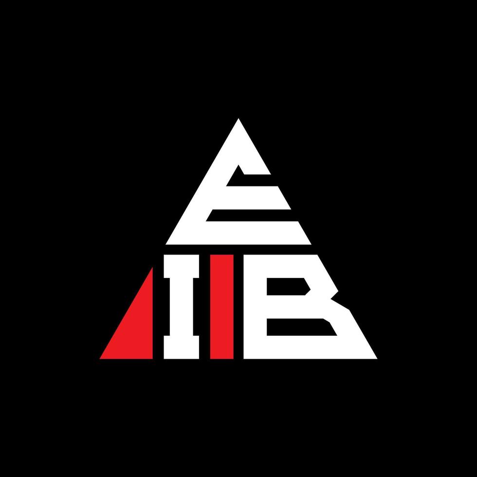 diseño de logotipo de letra triangular eib con forma de triángulo. monograma de diseño del logotipo del triángulo eib. plantilla de logotipo de vector de triángulo eib con color rojo. logotipo triangular eib logotipo simple, elegante y lujoso.