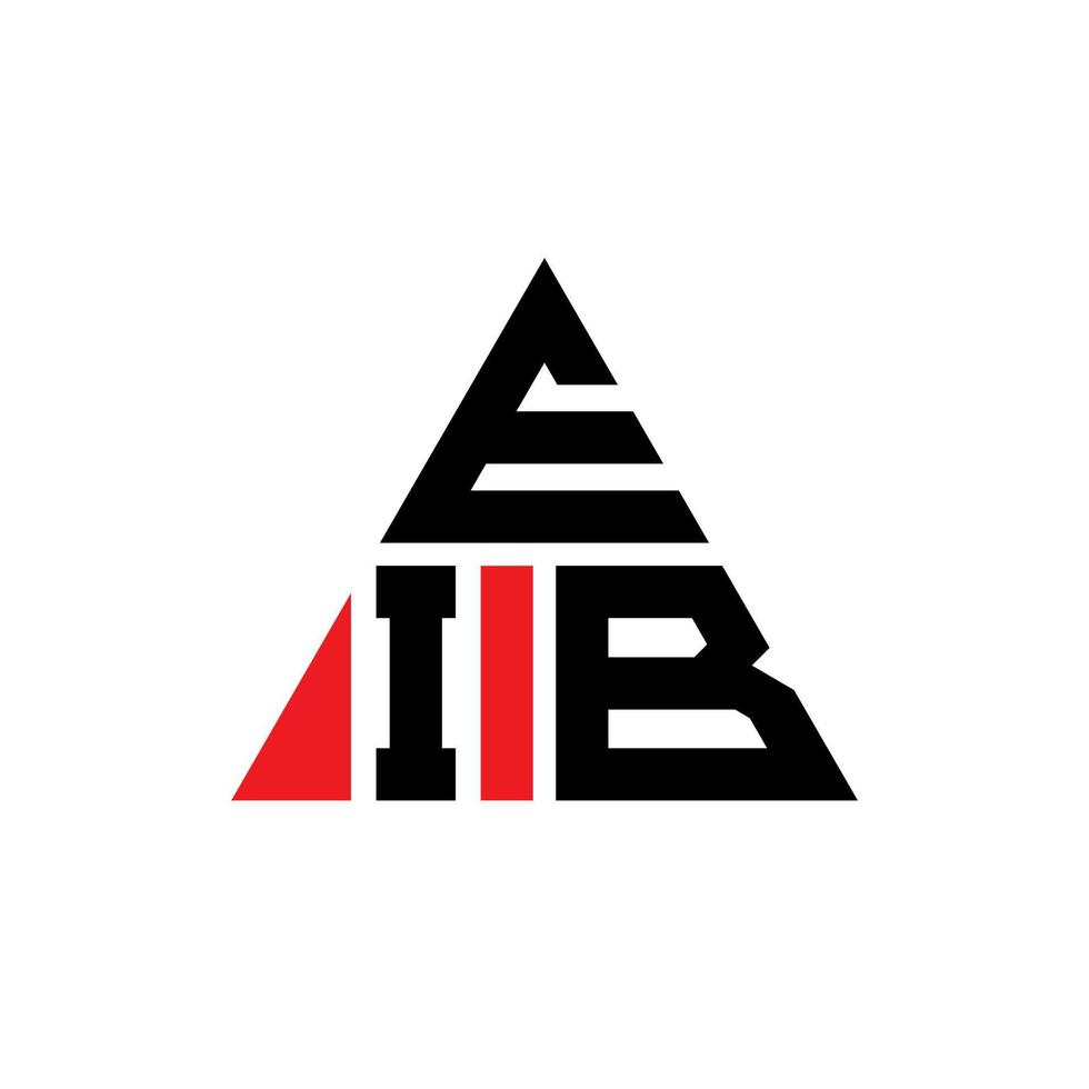 diseño de logotipo de letra triangular eib con forma de triángulo. monograma de diseño del logotipo del triángulo eib. plantilla de logotipo de vector de triángulo eib con color rojo. logotipo triangular eib logotipo simple, elegante y lujoso.