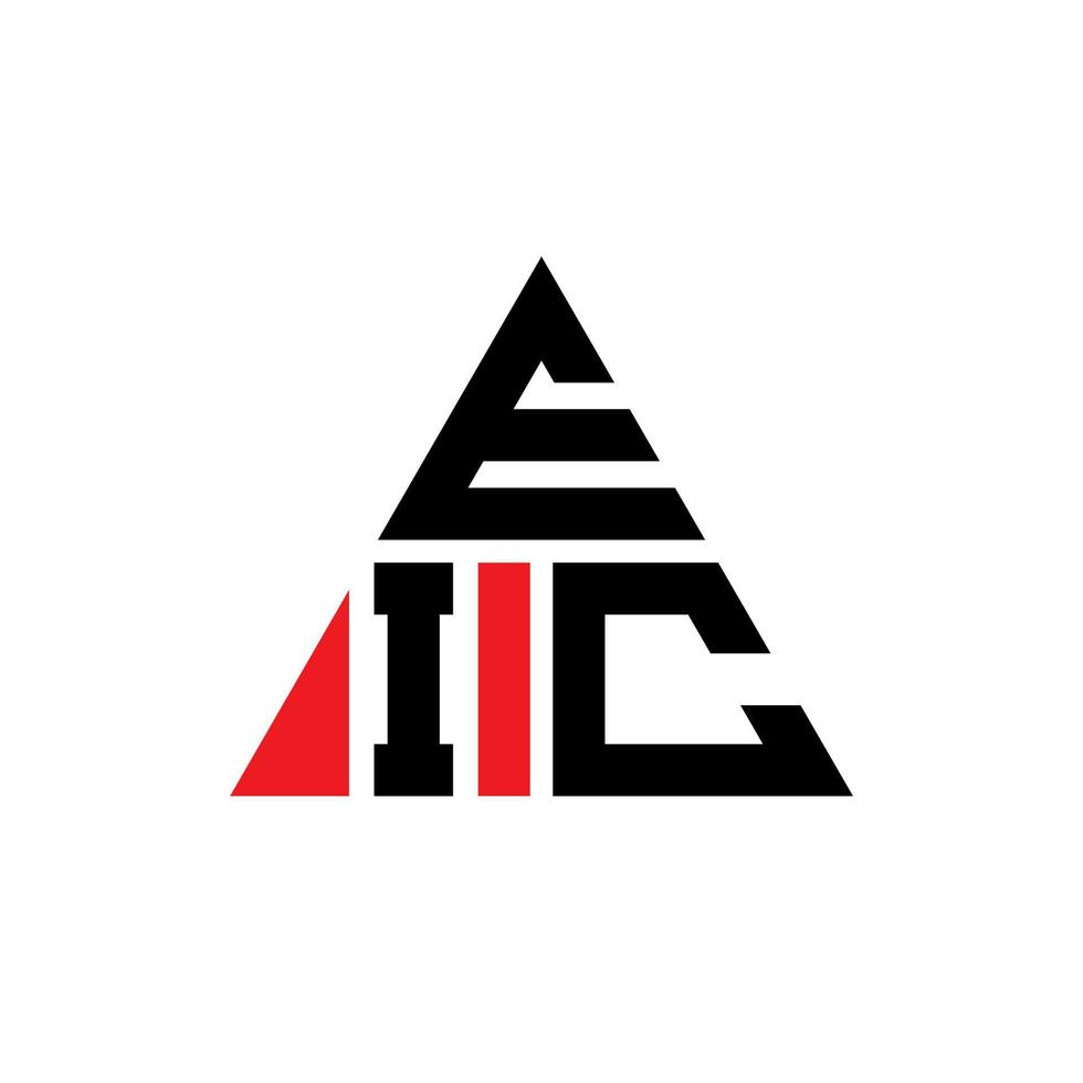 diseño de logotipo de letra de triángulo eic con forma de triángulo. monograma de diseño del logotipo del triángulo eic. plantilla de logotipo de vector de triángulo eic con color rojo. logotipo triangular eic logotipo simple, elegante y lujoso.