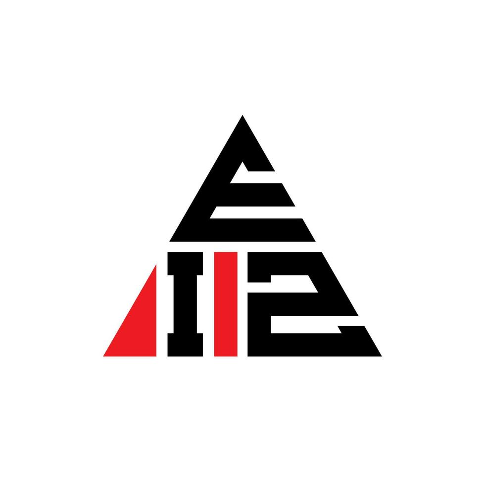 diseño de logotipo de letra triangular eiz con forma de triángulo. monograma de diseño del logotipo del triángulo eiz. plantilla de logotipo de vector de triángulo eiz con color rojo. logotipo triangular eiz logotipo simple, elegante y lujoso.