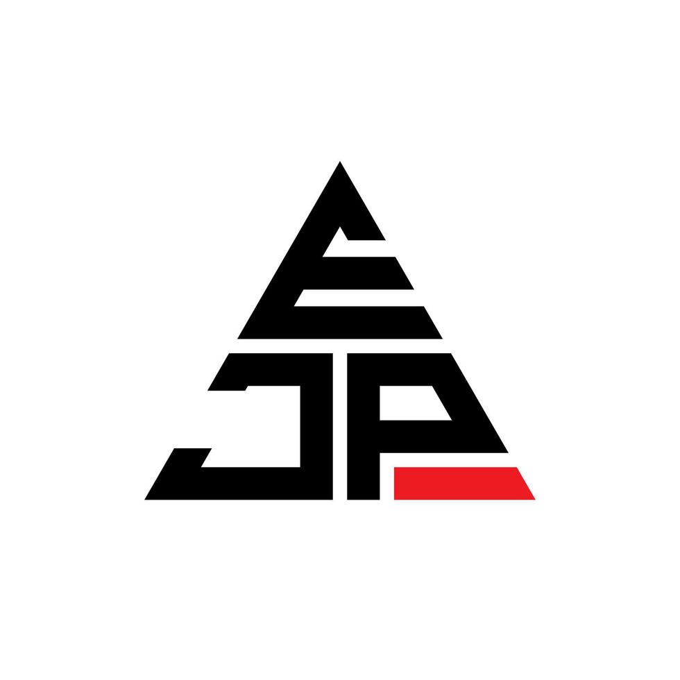 diseño de logotipo de letra de triángulo ejp con forma de triángulo. monograma de diseño de logotipo de triángulo ejp. plantilla de logotipo de vector de triángulo ejp con color rojo. logotipo triangular ejp logotipo simple, elegante y lujoso.