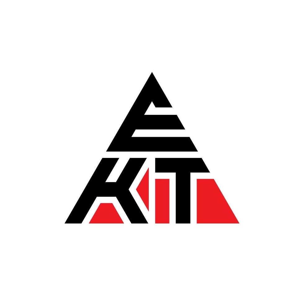 diseño de logotipo de letra de triángulo ekt con forma de triángulo. monograma de diseño de logotipo de triángulo ekt. plantilla de logotipo de vector de triángulo ekt con color rojo. logotipo triangular ekt logotipo simple, elegante y lujoso.