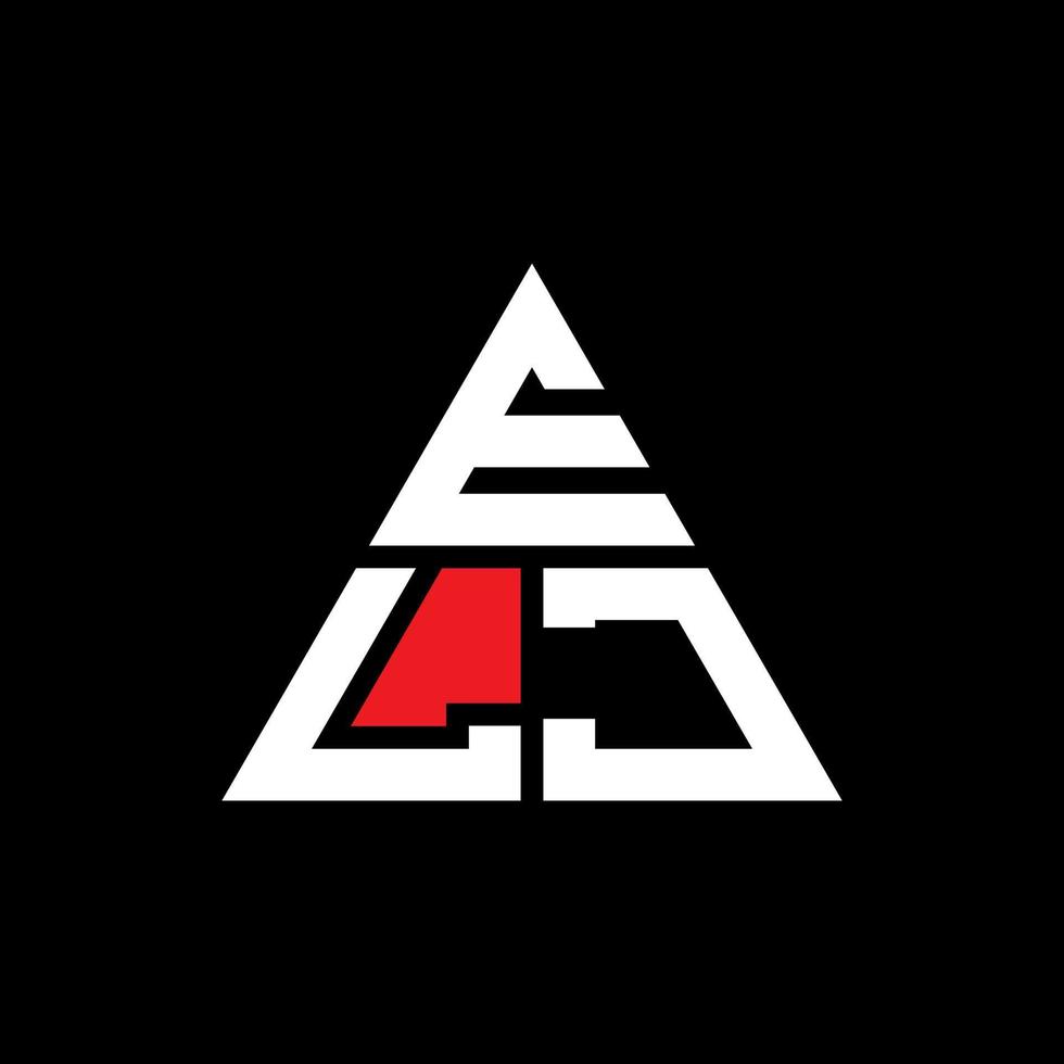 ELJ triangle letter logo design with triangle shape. ELJ triangle logo design monogram. ELJ triangle vector logo template with red color. ELJ triangular logo Simple, Elegant, and Luxurious Logo.