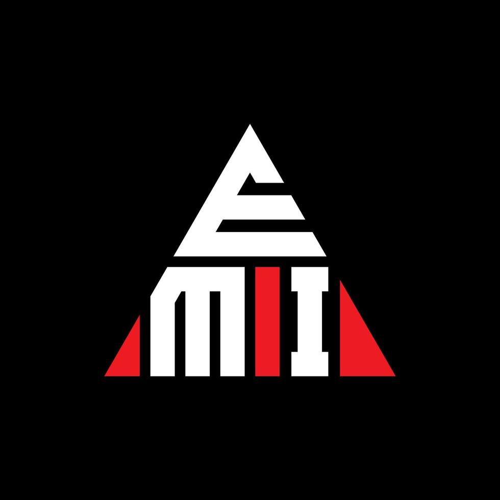 diseño de logotipo de letra de triángulo emi con forma de triángulo. monograma de diseño de logotipo de triángulo emi. plantilla de logotipo de vector de triángulo emi con color rojo. logotipo triangular emi logotipo simple, elegante y lujoso.
