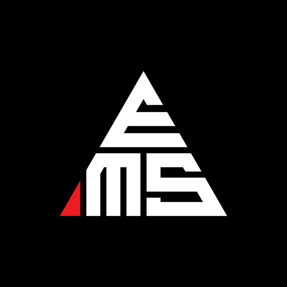 diseño de logotipo de letra triangular ems con forma de triángulo. monograma de diseño de logotipo de triángulo ems. plantilla de logotipo de vector de triángulo ems con color rojo. logotipo triangular ems logotipo simple, elegante y lujoso.