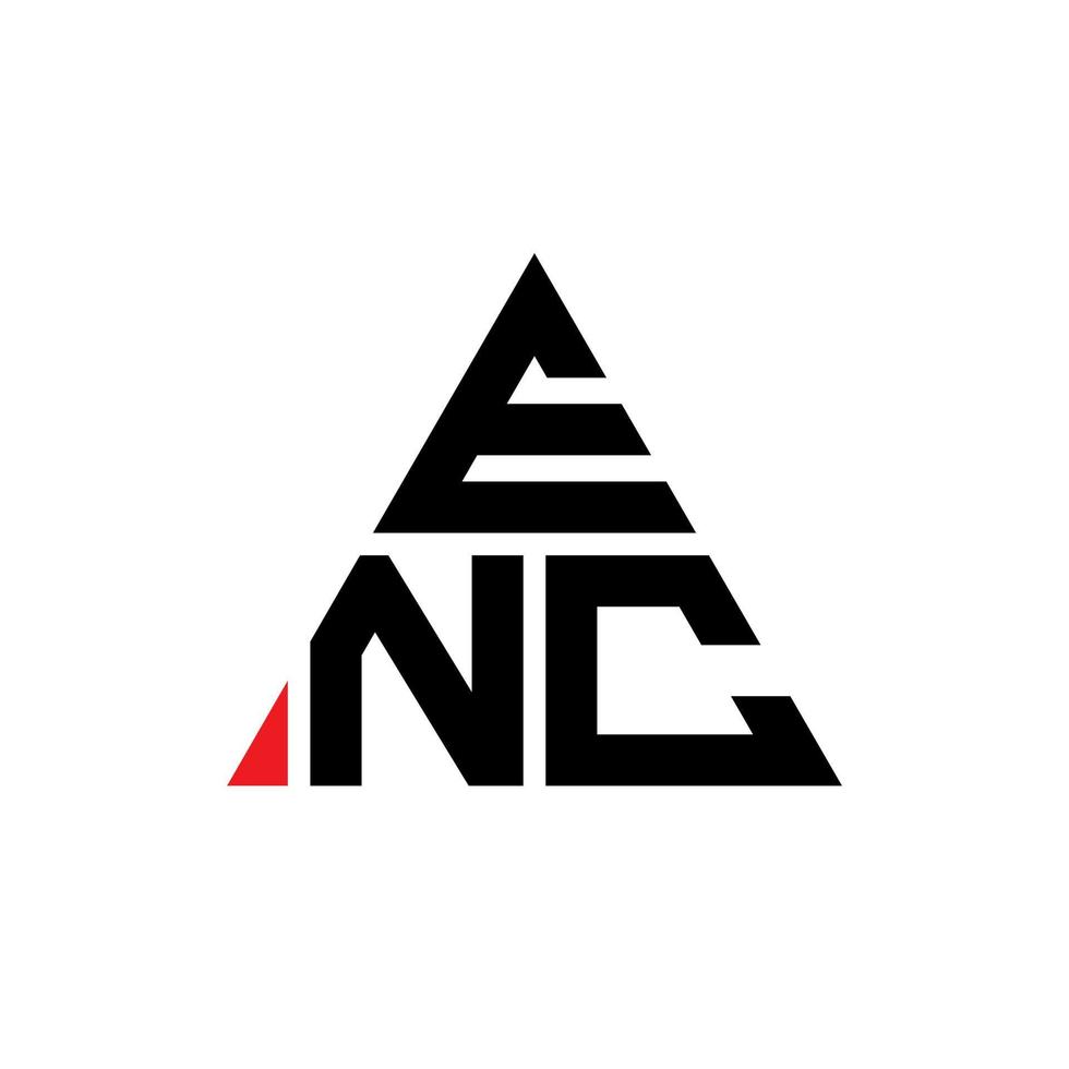 diseño de logotipo de letra triangular enc con forma de triángulo. monograma de diseño de logotipo de triángulo enc. plantilla de logotipo de vector de triángulo enc con color rojo. logotipo triangular enc logotipo simple, elegante y lujoso.
