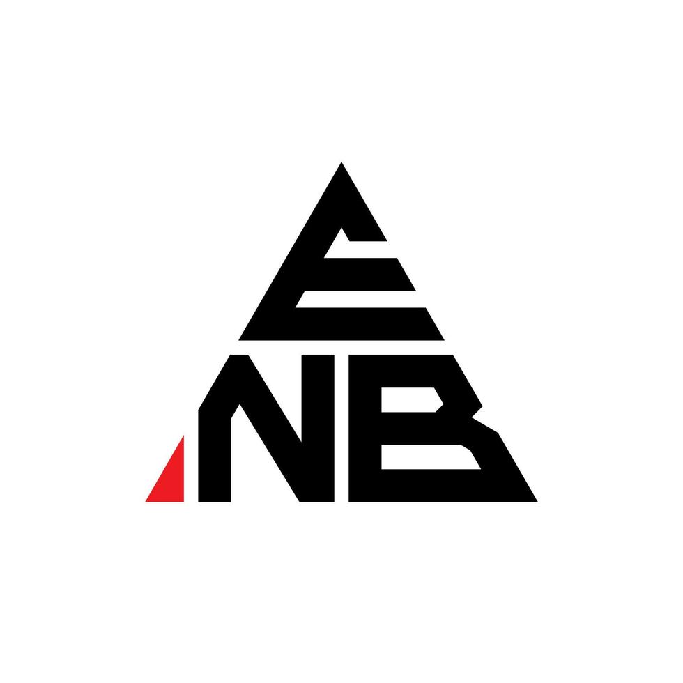 enb diseño de logotipo de letra triangular con forma de triángulo. monograma de diseño de logotipo de triángulo enb. plantilla de logotipo de vector de triángulo enb con color rojo. logotipo triangular enb logotipo simple, elegante y lujoso.