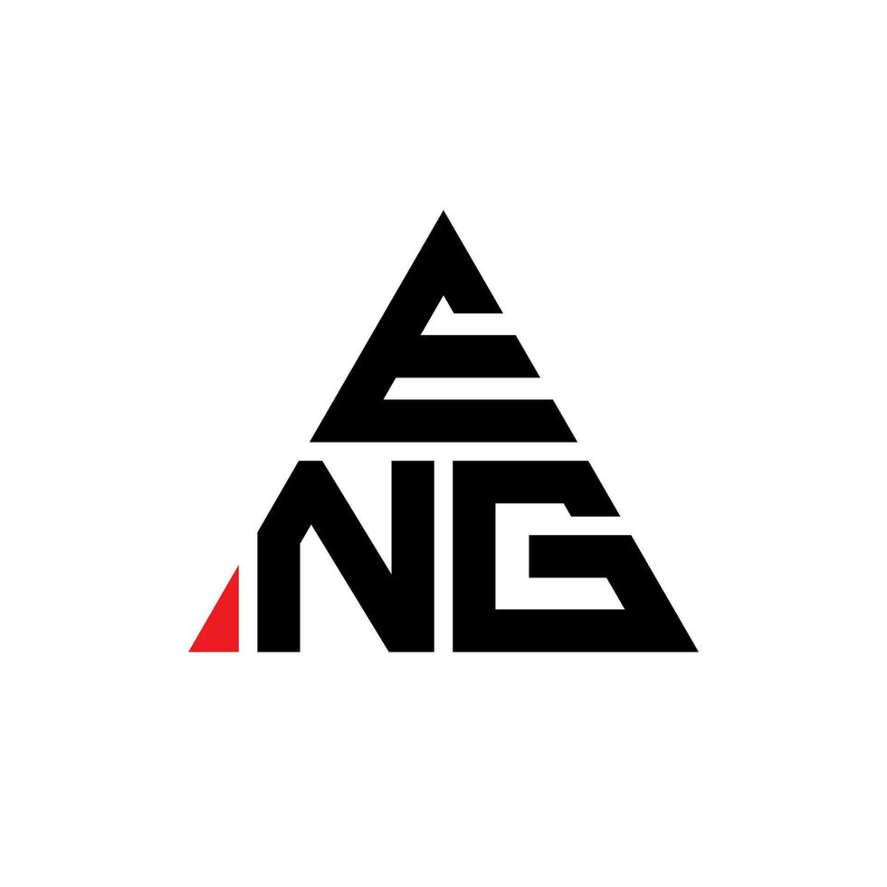 diseño de logotipo de letra triangular eng con forma de triángulo. monograma de diseño de logotipo de triángulo eng. plantilla de logotipo de vector de triángulo eng con color rojo. spa logo triangular logo simple, elegante y lujoso.