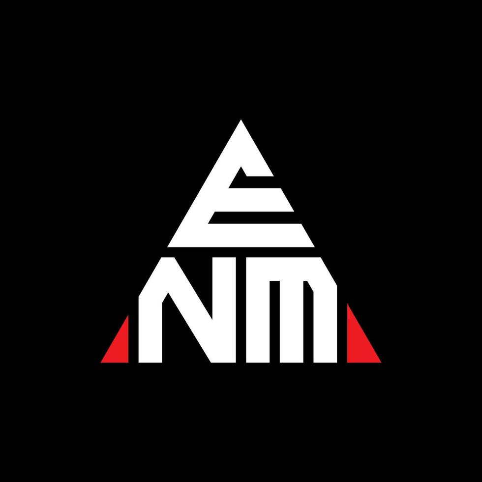 ENM triangle letter logo design with triangle shape. ENM triangle logo
