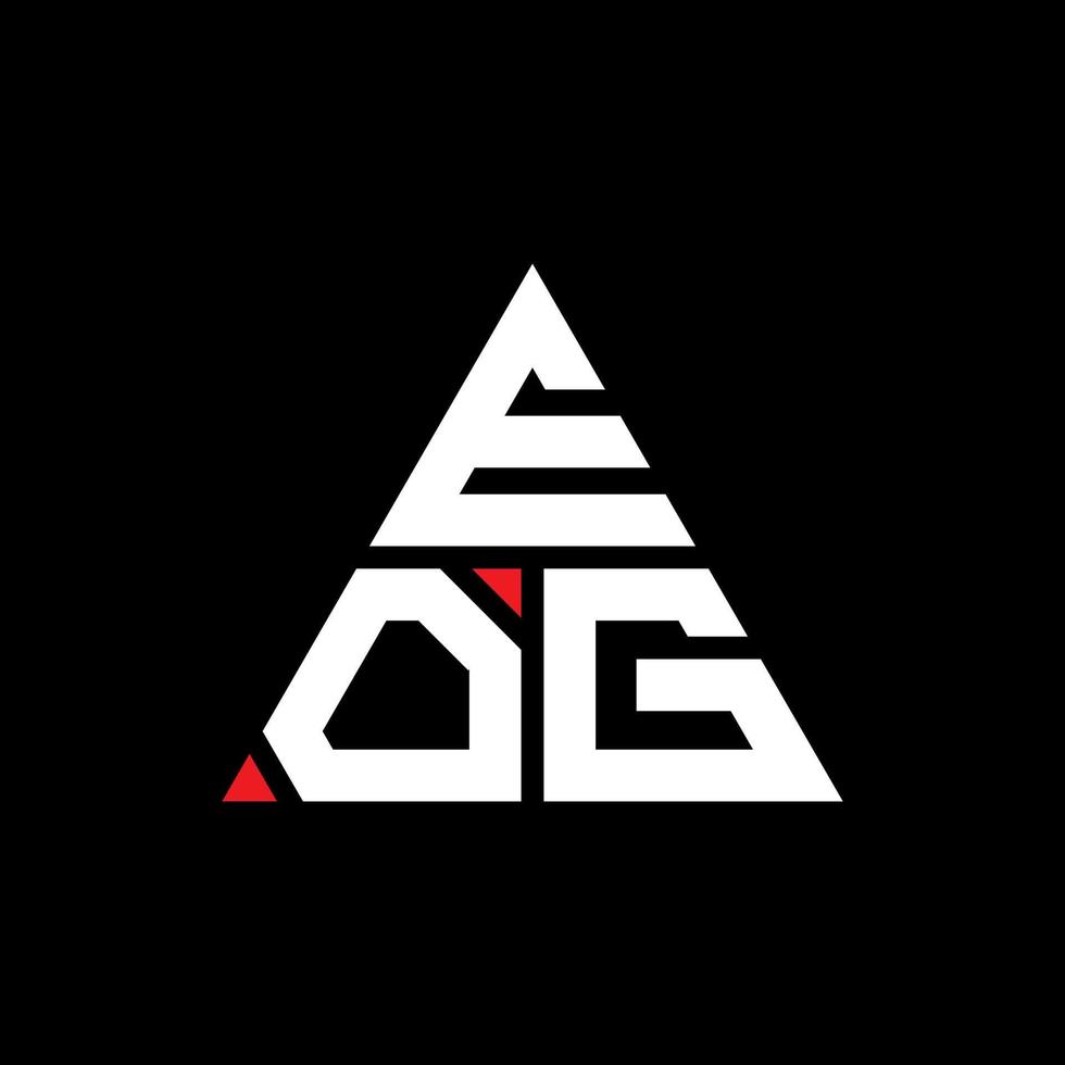 diseño de logotipo de letra triangular eog con forma de triángulo. monograma de diseño del logotipo del triángulo eog. plantilla de logotipo de vector de triángulo eog con color rojo. logotipo triangular eog logotipo simple, elegante y lujoso.