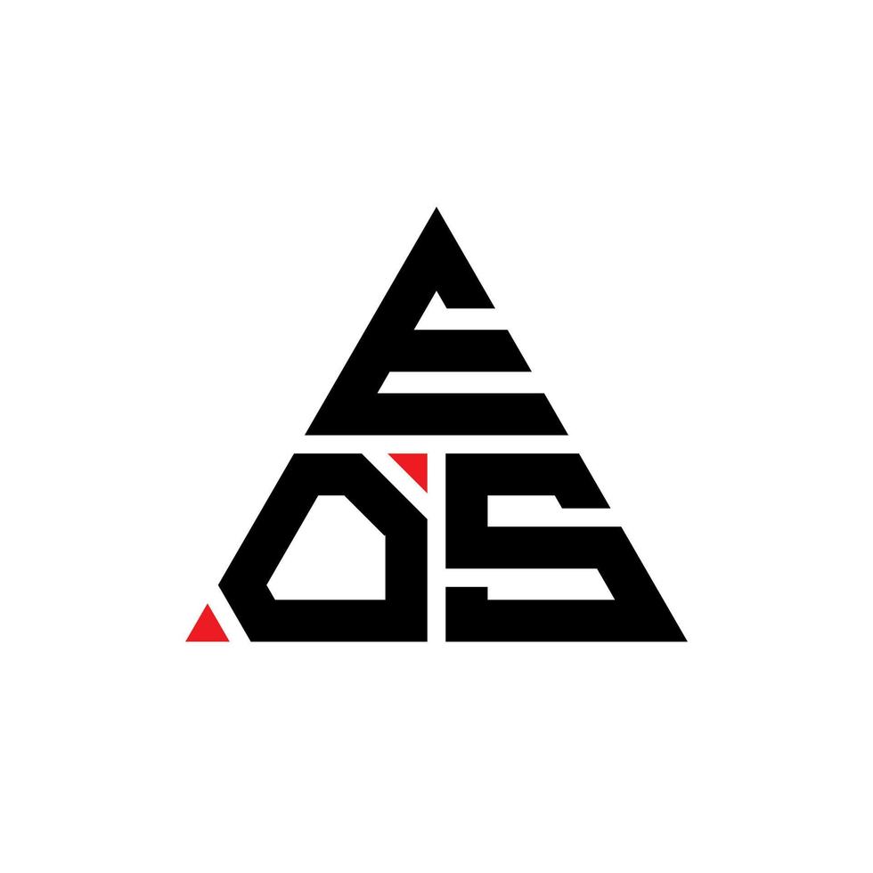 diseño de logotipo de letra triangular eos con forma de triángulo. monograma de diseño del logotipo del triángulo eos. plantilla de logotipo de vector de triángulo eos con color rojo. logotipo triangular eos logotipo simple, elegante y lujoso.