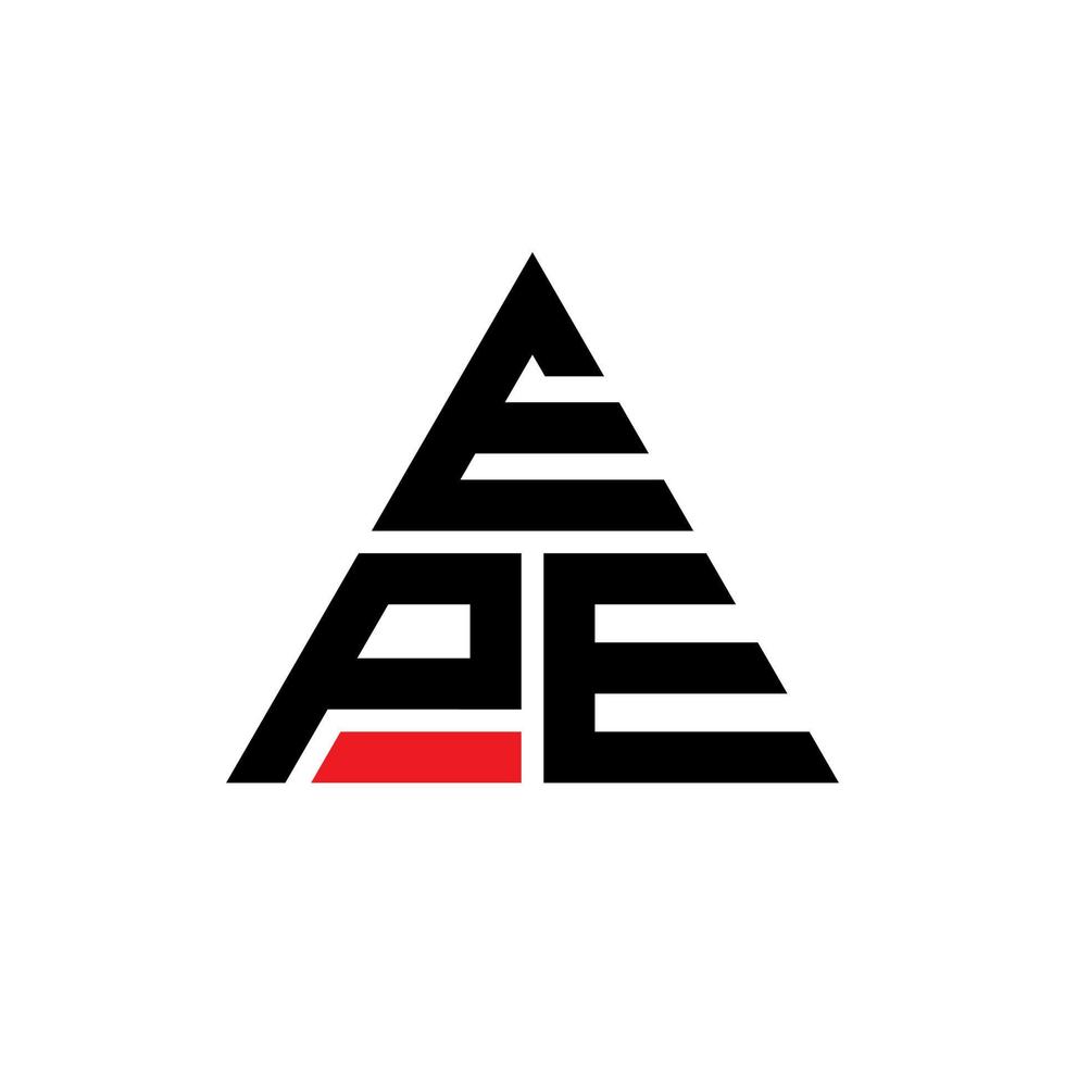 diseño de logotipo de letra triangular epe con forma de triángulo. monograma de diseño de logotipo de triángulo epe. plantilla de logotipo de vector de triángulo epe con color rojo. logotipo triangular epe logotipo simple, elegante y lujoso.