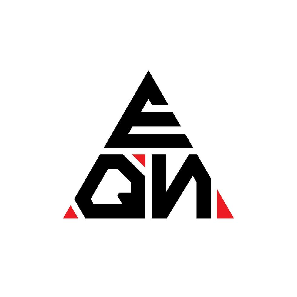 eqn diseño de logotipo de letra triangular con forma de triángulo. monograma de diseño de logotipo de triángulo eqn. plantilla de logotipo de vector de triángulo eqn con color rojo. logotipo triangular eqn logotipo simple, elegante y lujoso.