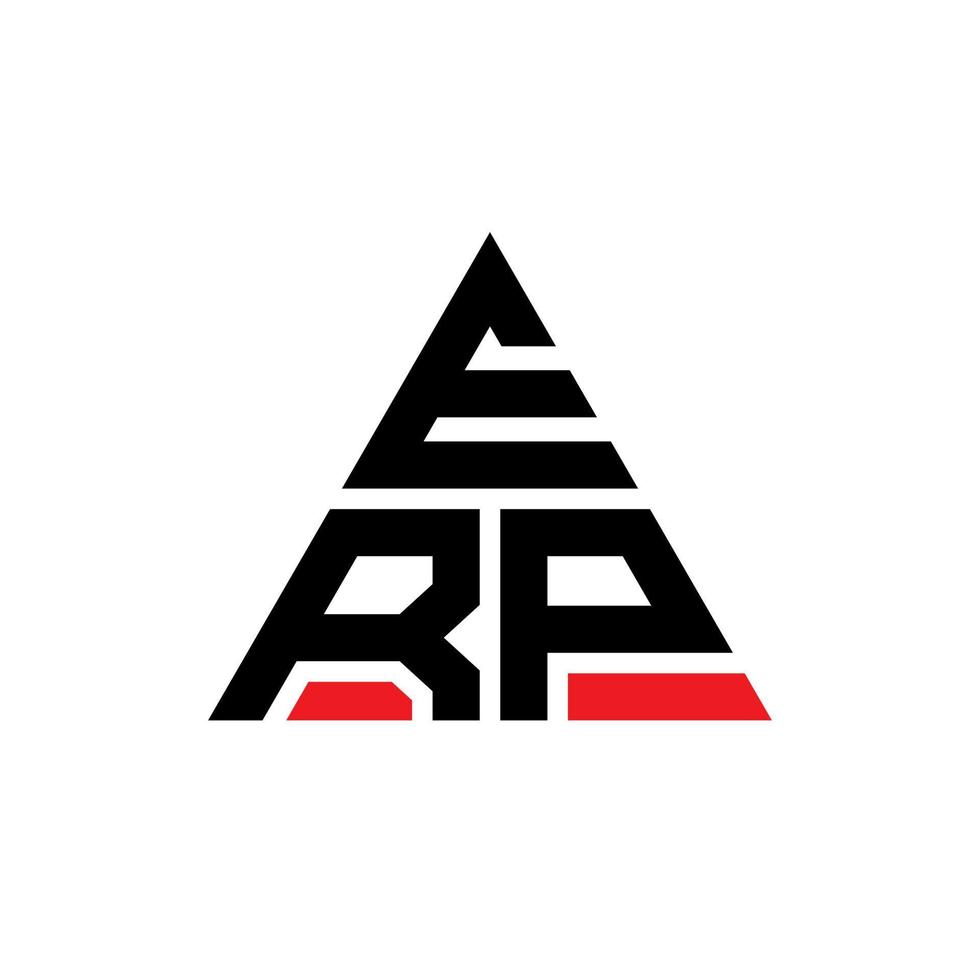 diseño de logotipo de letra triangular erp con forma de triángulo. monograma de diseño de logotipo de triángulo erp. plantilla de logotipo de vector de triángulo erp con color rojo. logotipo triangular erp logotipo simple, elegante y lujoso.